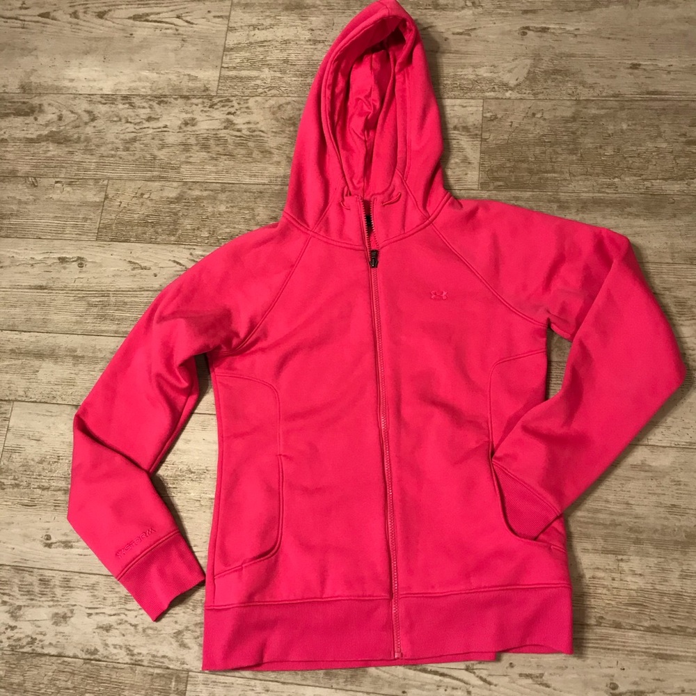 UA Full Zip Pink Hooded Sweatshirt medium